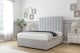 image 2 of Sloomy Kansas Silver Plush Divan Bed With Mattress No Drawers With 26" Strutted Headboard 2'6 Small Single | Silver | Silver | Small Single | 1