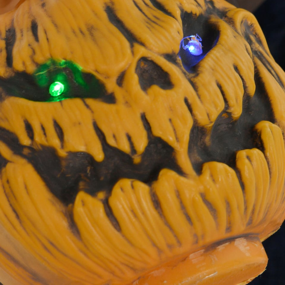 image 1 of HOMCOM Halloween Witch with Broomstick Animatronic Prop with Light Up Eyes