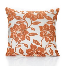 Peony Chenille 45cm x 45cm Orange Cushion Set of 4 | Orange | Cream | 45cm x 45cm x 10cm | 4