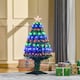 image 2 of HOMCOM 3FT Prelit Artificial Christmas Tree Fiber Optic Xmas Decoration, Green