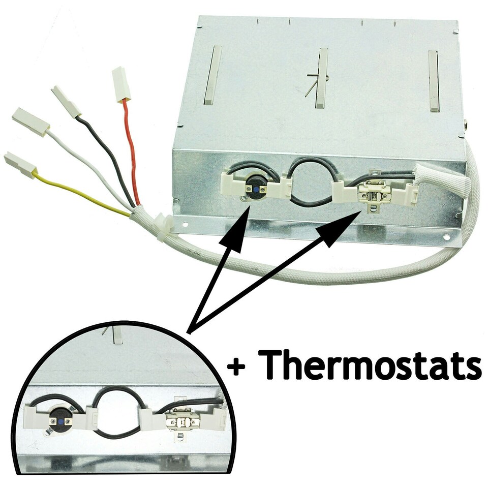 image 1 of SPARES2GO Heater Element & Thermostats compatible with Candy Tumble Dryer (2400W)