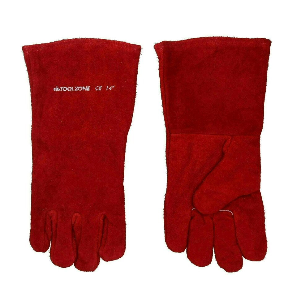 image 1 of Safety Protection Welding Gardening Gloves Suede Gauntlets Two Pairs