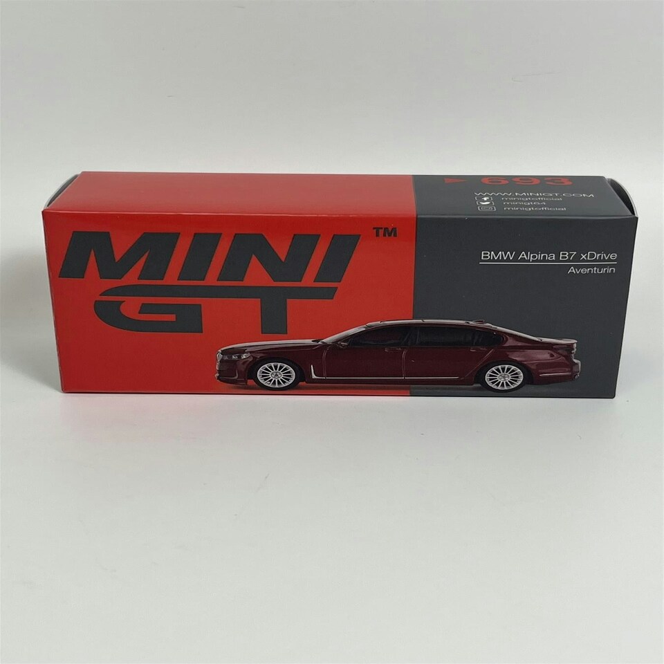 image 1 of BMW Alpina B7 xDrive Aventurin Red RHD 1:64 Scale Mini GT MGT00693R