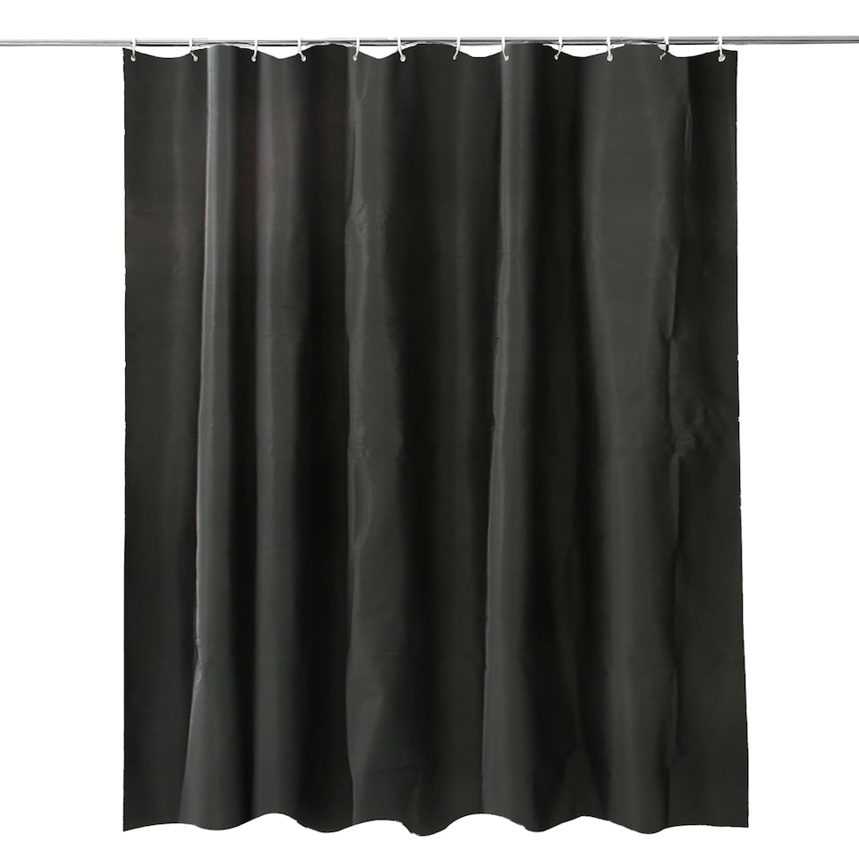image 1 of PEVA Plain Mould & Mildew Resistant Shower Curtain with 12 Hooks - 180x180cm