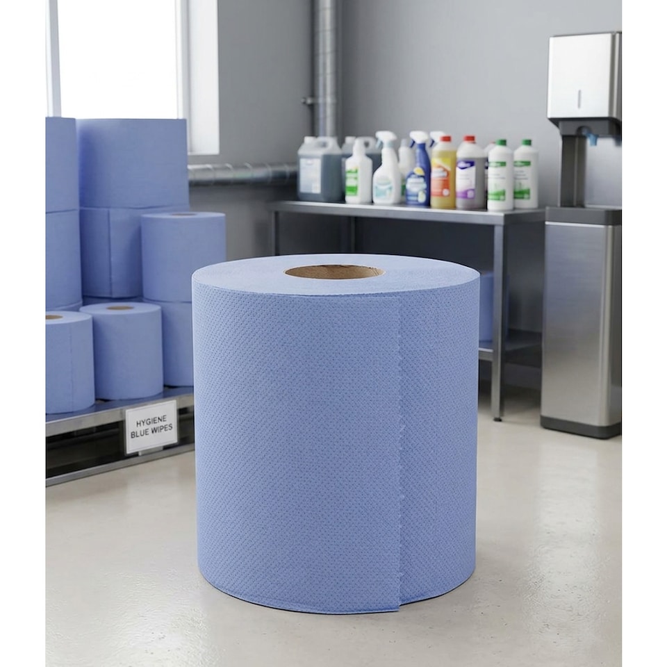 image 1 of 36 Rolls Of Blue Embossed 2ply Highly Absorbent Centrefeed Paper Rolls