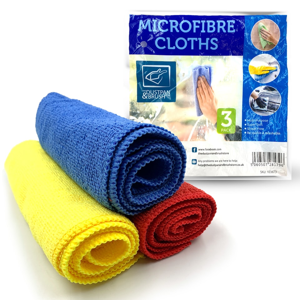 image 1 of Multipurpose Microfibre Cleaning Cloth 40cm x 40cm Super Soft Washable and Lint Free - Pack of 3