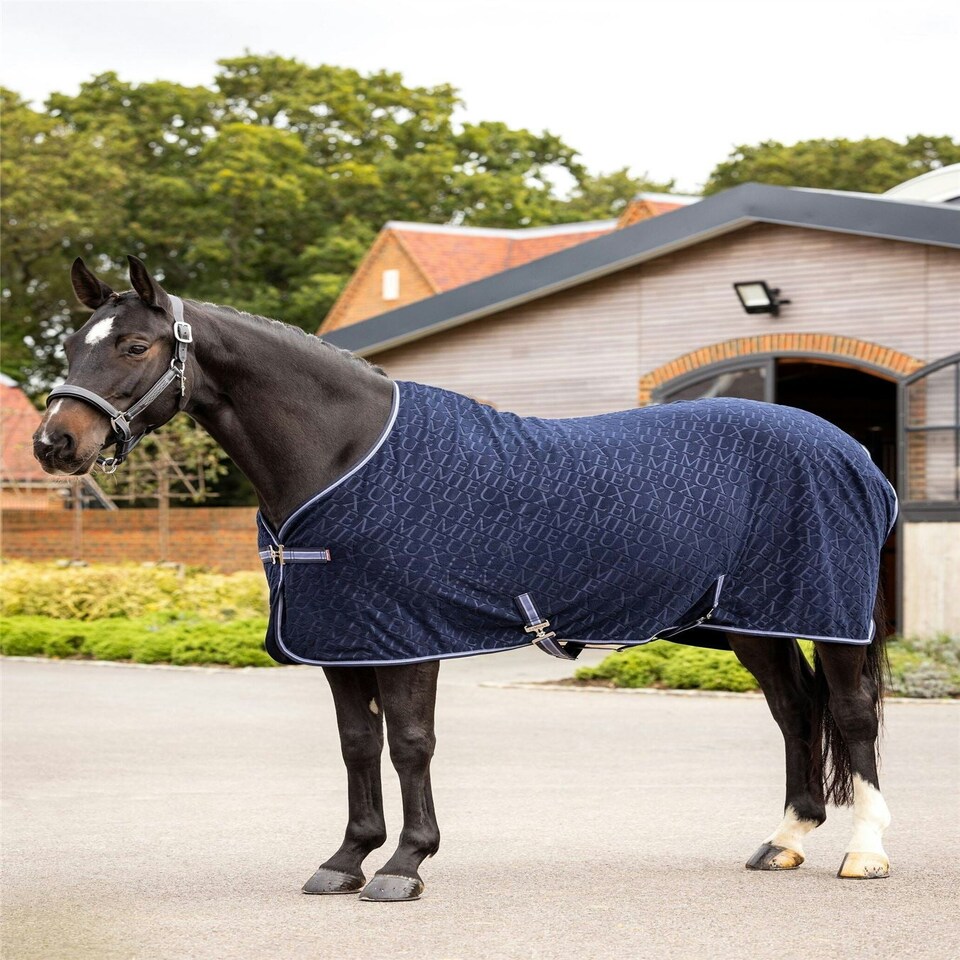 image 1 of LeMieux Arika Monogram Fleece Rug Blue | 6ft 0