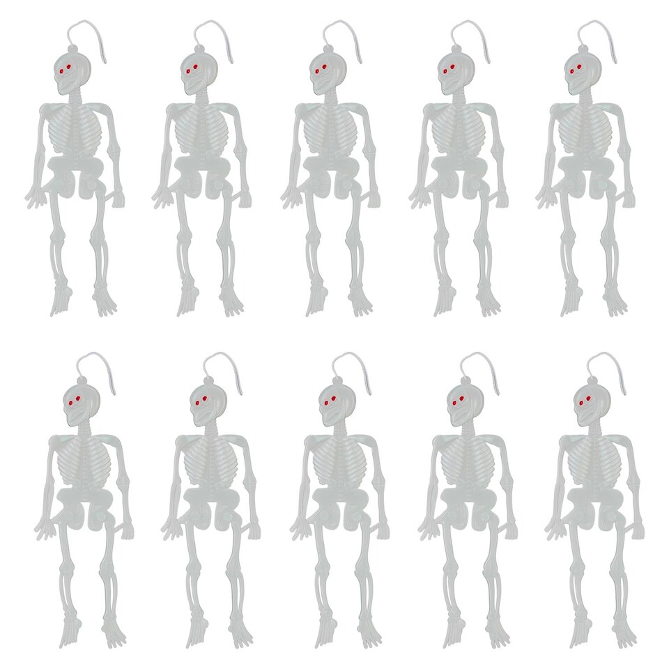 PMS Halloween Glow Skeletons 10 Pack, Glow-in-the-Dark Party Stickers