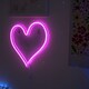 image 3 of ValueLights Heart neon Heart Neon White Illuminated Decoration and Integrated LED 3W Pink Bulb