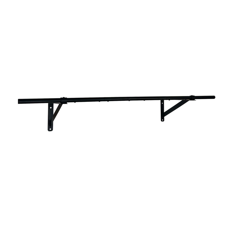 image 1 of Oypla 4ft Wall Mounted Garment Clothes Rail Super Heavy Duty All Metal Black