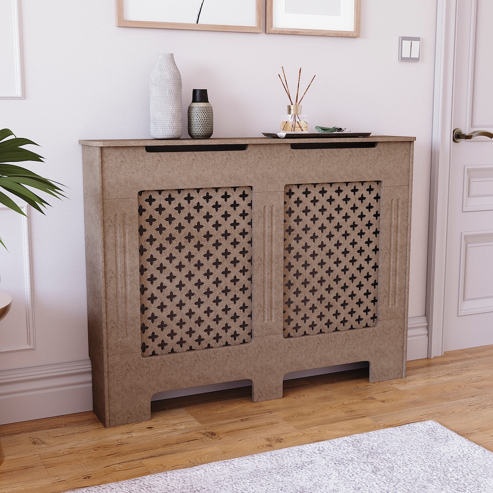 image 1 of Vida Designs Oxford Radiator Cover MDF Cabinet, Unfinished, 111cm