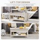 image 4 of HOMCOM Lift Top Coffee Table with Hidden Storage Compartment Open Shelves Lift Tabletop Pop Up Centre Table for Living Room Oak Effect | Yellow
