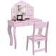 image 1 of AIYAPLAY Kids Dressing Table Set Make up w Stool, Drawer, for Playroom | Pink