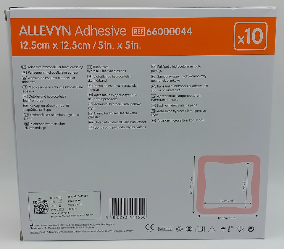image 1 of Allevyn Adhesive Foam Dressings 12.5x12.5 Box of 10