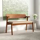 image 4 of COSTWAY 2-Seat Rubber Wood Bench Dining Bench Brown