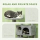 image 4 of PawHut 138cm Cat Tower with Scratching Posts Bed Condo Platform, Light Grey