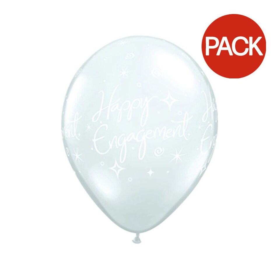 Qualatex Latex Sparkle Engagement Balloon (Pack of 25) - Clear - One Size