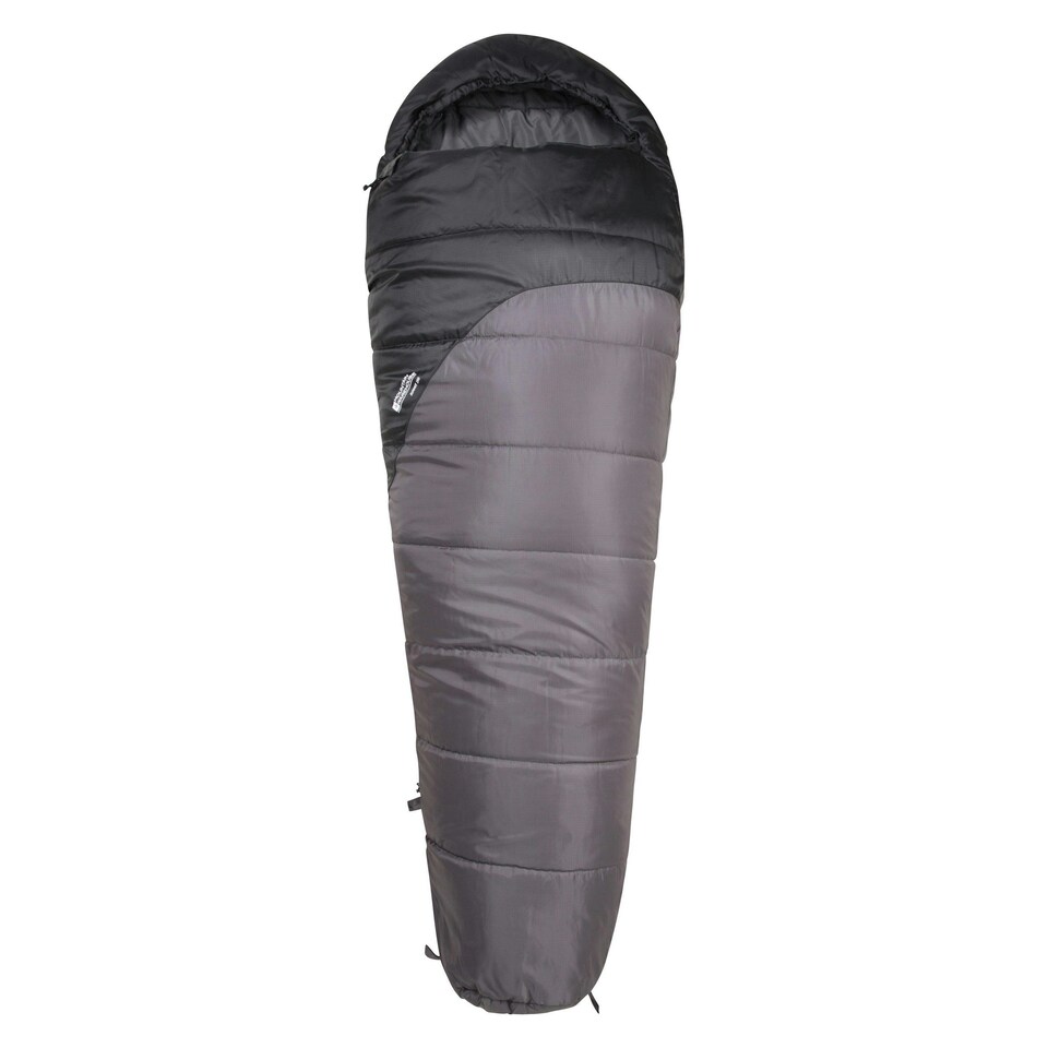 Mountain Warehouse Summit 250 Right Zip Winter Mummy Sleeping Bag - Grey - 200cm Grey
