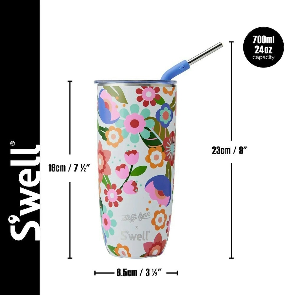 image 1 of S'well Steffi Lynn Tumbler with Straw 700ml | Multi | 1