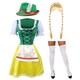 image 1 of Green & Yellow Bavarian Dress with Stockings, Plaits & Hat Green | L