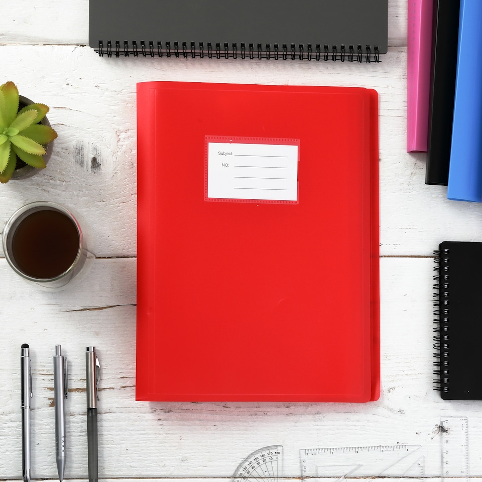 image 1 of ARPAN A4 Display Book Folder for School, Filing, Storage, Interviews, CVS & Presentations, Flexible Cover, A4 Display Folder with 104 Pockets 208 Sides