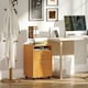 image 2 of HOMCOM 60cm Filing Cabinet with Drawers and Open Shelf, Natural