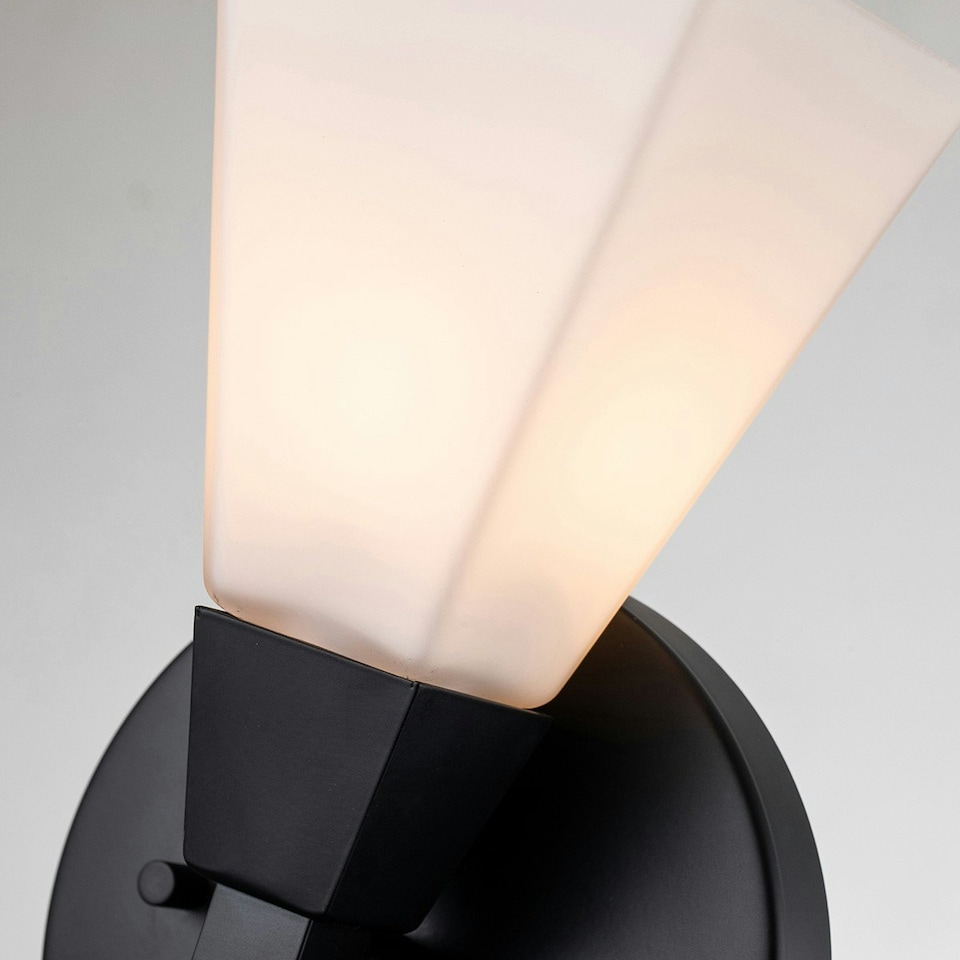image 1 of Bowtie Bathroom Wall Lamp, Matte Black IP44