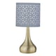 image 1 of Romana - Antique Brass Touch Table Lamp with Grey Laser Cut Shade