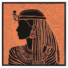 Egyptian women on orange (Picture Frame) Black | XS