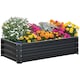 image 1 of Outsunny Raised Garden Bed Elevated Planter Box for Flowers Grey