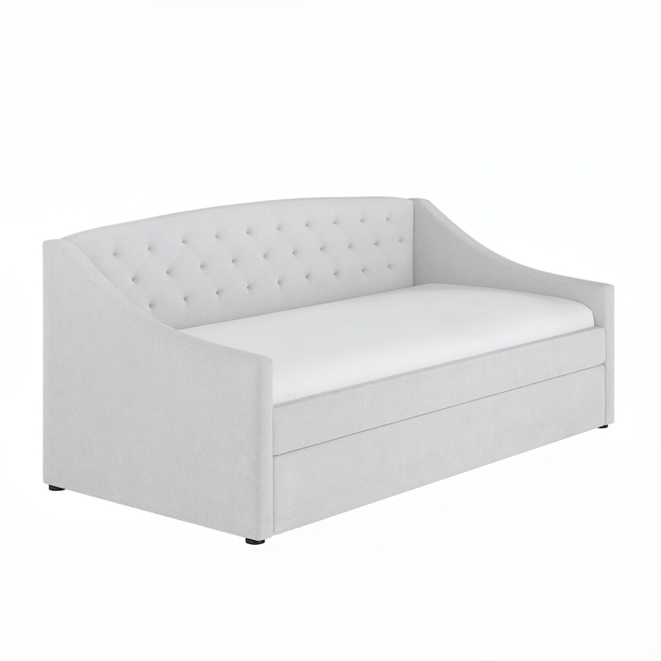 image 1 of Flair Aurora Daybed with Trundle White Boucle