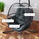 image 9 of Outsunny Hanging Egg Chair w/Stand & Cushions, Dark Grey Grey | Light Grey