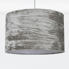 First Choice Lighting Grey Crushed Velvet Easy Fit Light Shade Grey