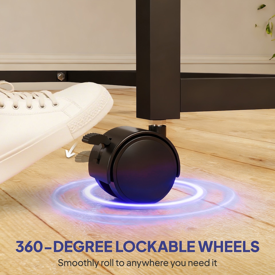 image 1 of SPORTNOW 9FT Holding Tennis Table with Four Wheels, for Indoors, Blue