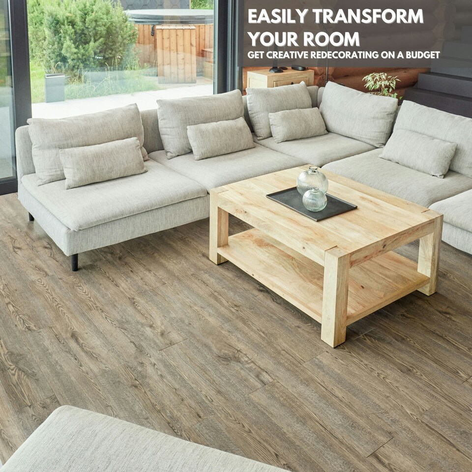 image 1 of NOVECRAFTO Self Adhesive Vinyl Floor Planks – Peel & Stick Flooring – Dark Brown Oak Effect – Easy DIY Installation – Durable & Waterproof Tiles Brown | 5 sqm