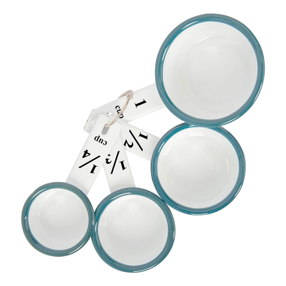 image 1 of Argon Tableware 4pc White Enamel Measuring Cups Set - Green Green | One Size