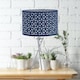 image 4 of Set of 2 Chrome Tripod Table Lamps with Navy Blue Laser Cut Shades | Chrome | Blue | Large | 2