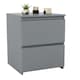 image 8 of Vida Designs Denver 2 Drawer Large Bedside Chest Cabinet Table Nightstand, Grey
