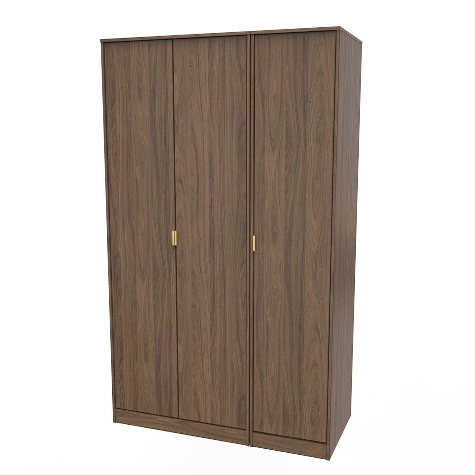 image 1 of Honshu Tall Triple Wardrobe in Carini Walnut (Ready Assembled) | Brown | Carini Walnut