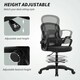 image 3 of Vinsetto Mesh Office Chair with Lumbar Support, Adjustable Height, Black | Black | One Size