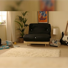 3ft Single Luxury Futon Mattress And Base Set in Black
