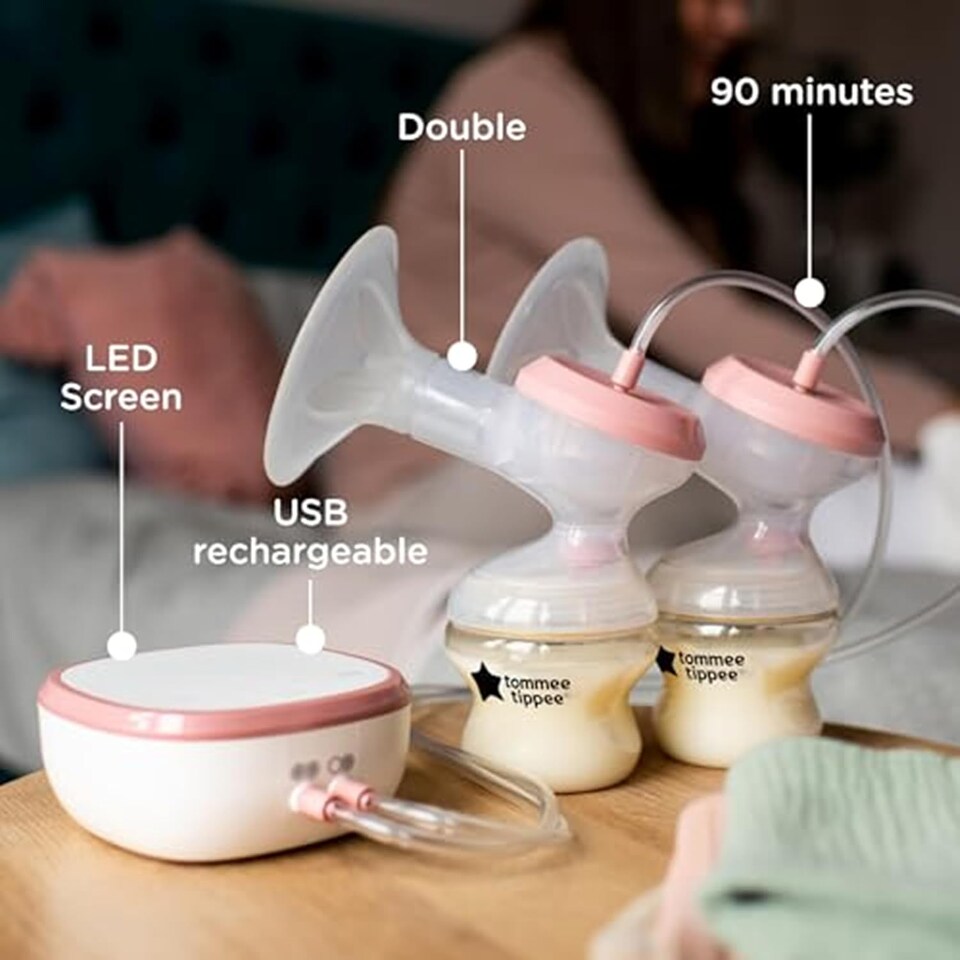 image 1 of Tommee Tippee Electric Breast Pump USB Rechargeable | Portable Breastfeeding Pump with Massage & Express Modes | Hospital Grade Breast Milk Pump