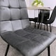 image 7 of Grey Dining Table with Hairpin Legs & 4 Black Velvet Chairs Set for Kitchen & Dining Room Grey