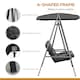 image 5 of Outsunny 2 Seater Garden Outdoor Swing Chair Hammock w/ Adjustable Canopy Grey | Grey | Grey