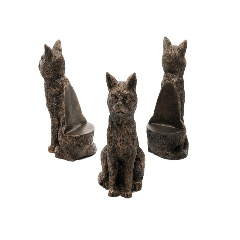 image 1 of Sitting Cat Plant Pot Feet - Set of 3 - L7.5 x W5.5 x H11.5 cm Brown
