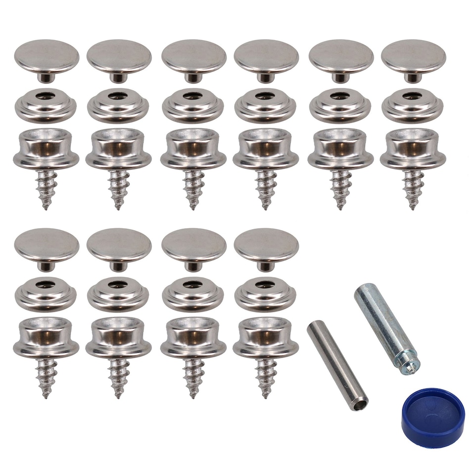 image 1 of Boat Cover Stainless Steel Press Stud Repair Kit Snap Fastener Rivet Tool