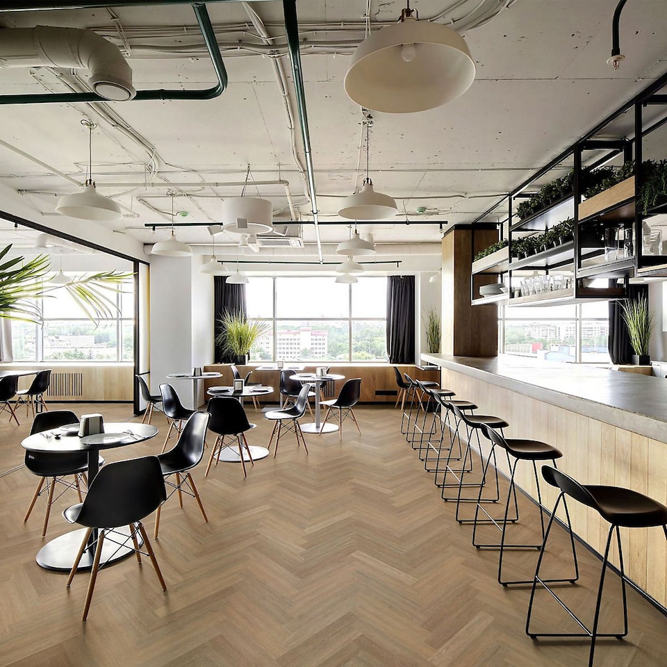image 1 of Glue Down LVT Flooring 2.0mm NodLg Oak Herringbone Wood Effect Luxury Vinyl Tile For Home & Commercial Use | Brown | Brown | Planks per Pack:  40  | Coverage per Pack: 2.116m² | 1