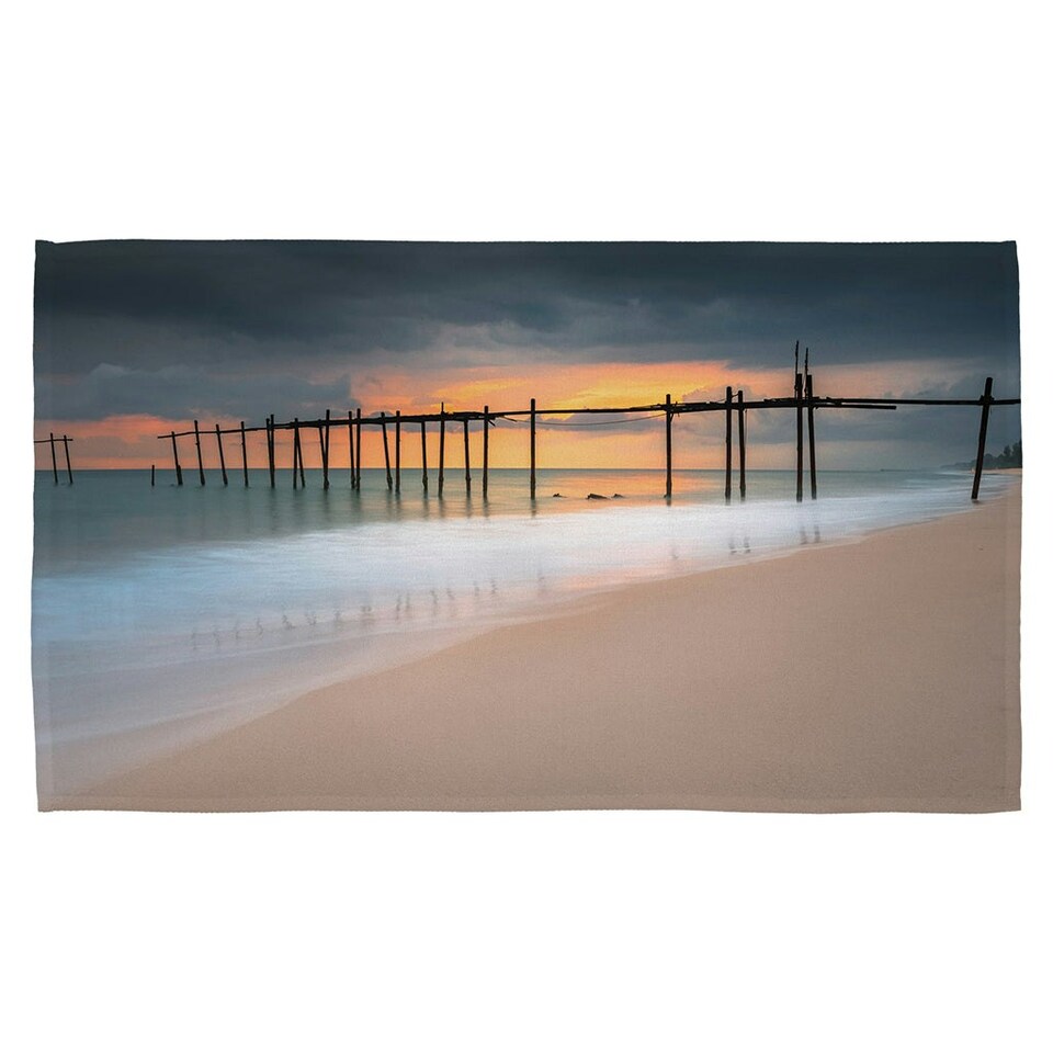 image 1 of Wood bridge sunset at sea thailand (Kitchen Towel) (Kitchen Towel)