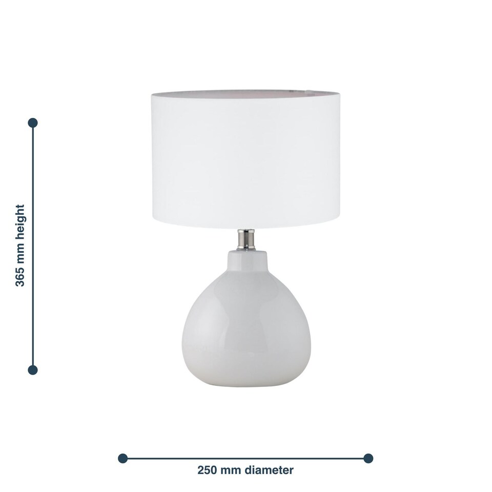 image 1 of Set of 2 Tuscan - White Ceramic Lamps with White Shade | White | White | Medium | 2