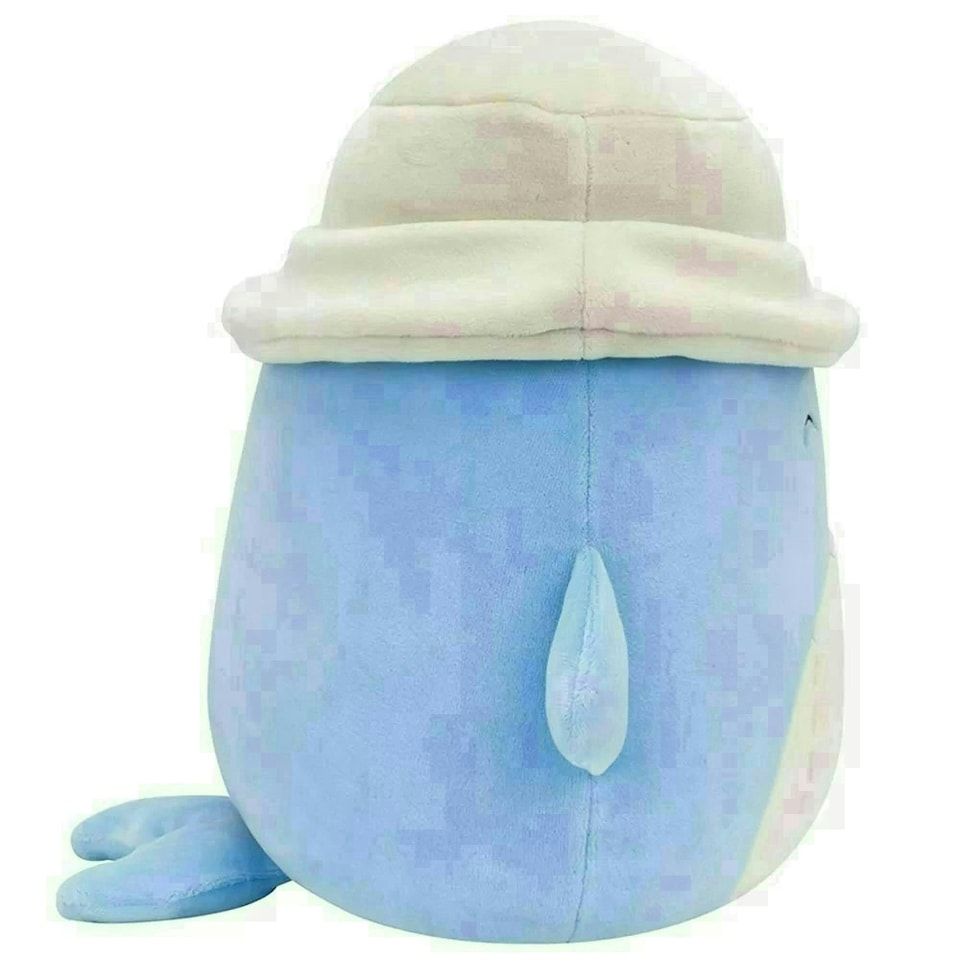 image 1 of Squishmallows Samir The Blue Whale (Wearing Bucket Hat) 7.5-Inch Soft Toy